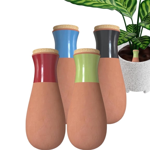 SmartiCulture Ollas (Set of 4, 12oz) Terracotta Self-Watering Globes for Indoor & Outdoor Plants