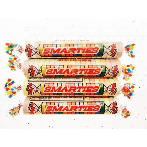 Smarties  4 Huge Rolls  Extra Large  Candy 2.25 oz ea Smarty