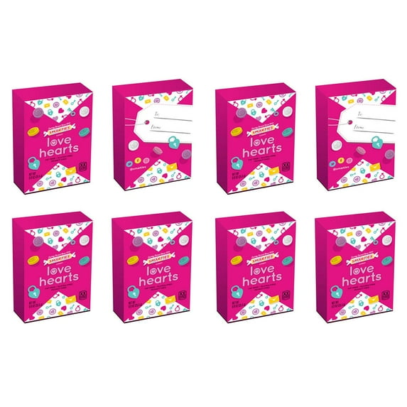 Smarties (1) Set 8 Mini Boxes Love Hearts Valentine's Day Candy - Fat, Peanut & Gluten Free - 0.9 oz ea / 7.2 oz total