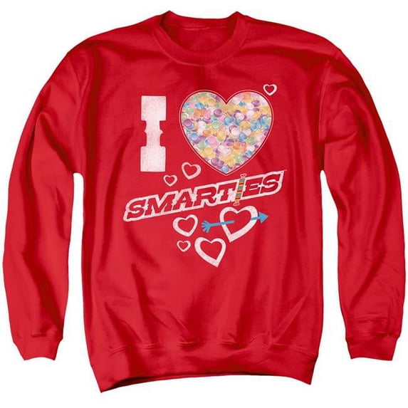 Smarties & I Heart Smarties - Adult Crewneck Sweatshirt, Red - 2X
