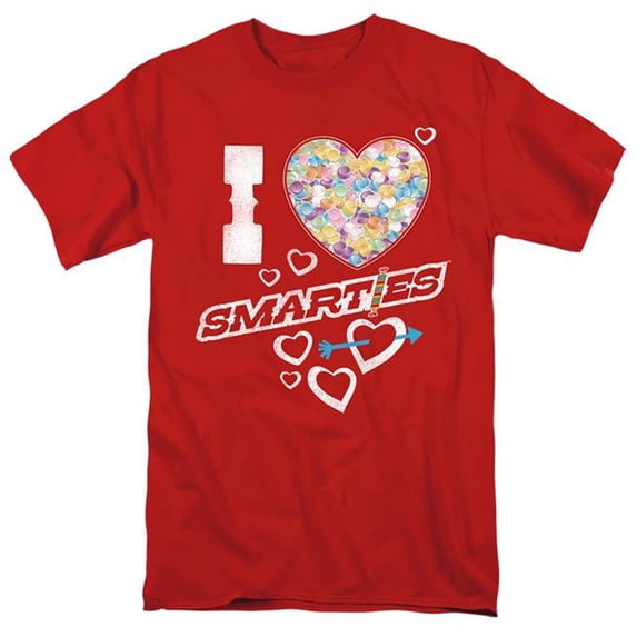 Smarties & I Heart Smarties - Short Sleeve Adult 18-1 T-Shirt, Red - 3X