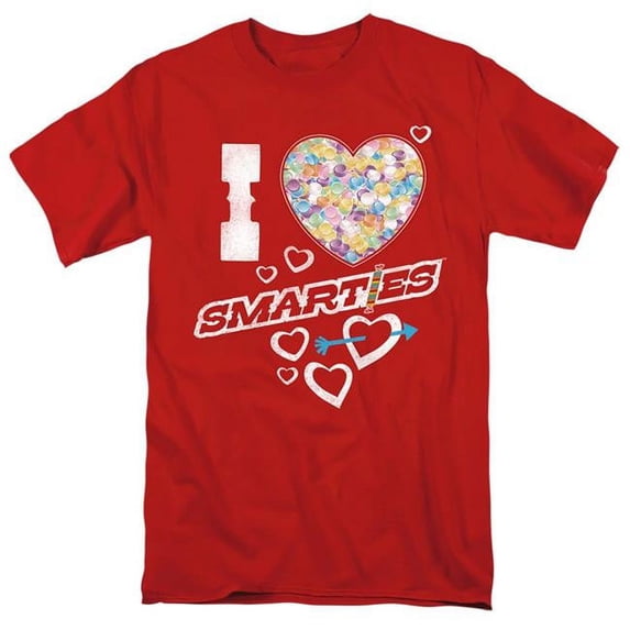 Smarties & I Heart Smarties - Short Sleeve Adult 18-1 T-Shirt, Red - 4X