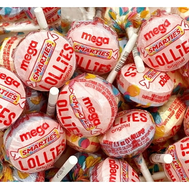 Smarties Mega Lollipops, Vegan Hard Candy Pops, Bulk Pack 30 Count, 2.2 Pounds