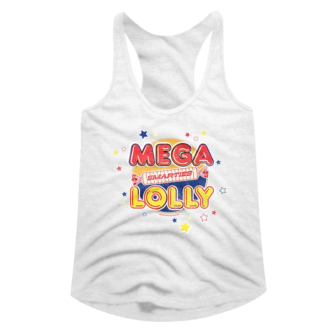 Smarties Mega Lolly White Women's Racerback Tank Top