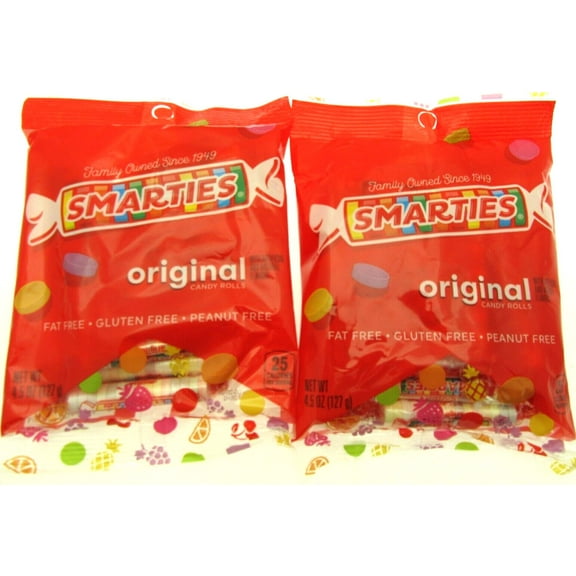 Smarties Original American Fruit Candy 4.5oz Bag Lot of 2