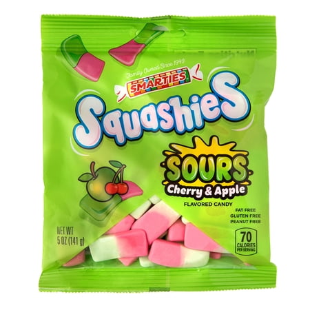 Smarties Squashies Sours Top Allergen Free Gummies in Cherry Apple Flavor