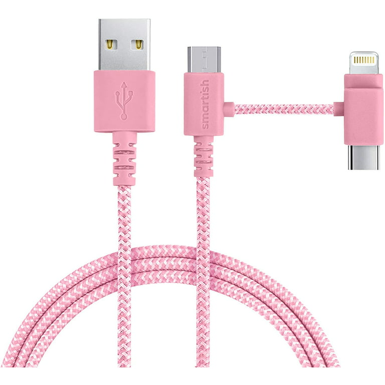 1 m (3 ft.) USB Multi Charging Cable - USB to Micro-USB or USB-C or  Lightning for iPhone / iPad / iPod / Android - Apple MFi Certified - 3 in 1