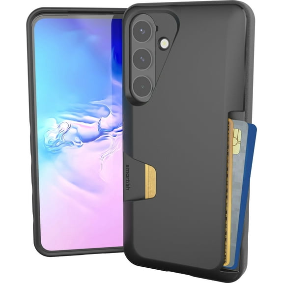 Smartish Galaxy S24 Plus Wallet Case - Wallet Slayer Vol. 1 [Slim + Protective] Credit Card Holder - Drop Tested Hidden Card Slot Cover Compatible with Samsung Galaxy S24 Plus - Black Tie Affair