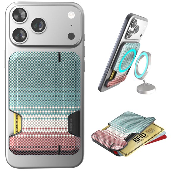 Smartish MagSafe Wallet - Side Hustle Vault - Magnetic Card Holder [Slim + Rugged] Holds 1-4 Cards & Cash, RFID Blocking, Compatible with MagSafe Mounts & iPhone 17/16/15/14/13/12 - Desert Stripes