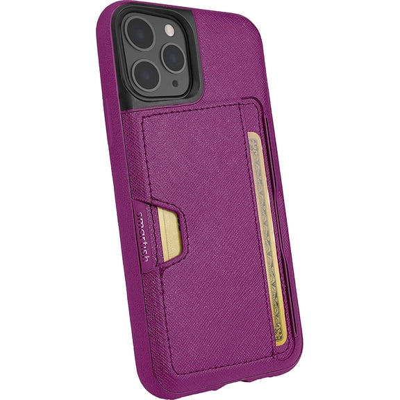 Smartish iPhone 11 Pro Max Wallet Case - Wallet Slayer Vol. 2 [Slim Protective Kickstand] Credit Card Holder (Silk) - Purple Reign