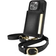 thumbnail image 1 of Smartish iPhone 13 Pro Crossbody Wallet Case - Dancing Queen [Purse/Clutch with Detachable Strap & Wristlet] Protective Cover with Credit Card Holder - Stiletto Black-Gold, 1 of 6