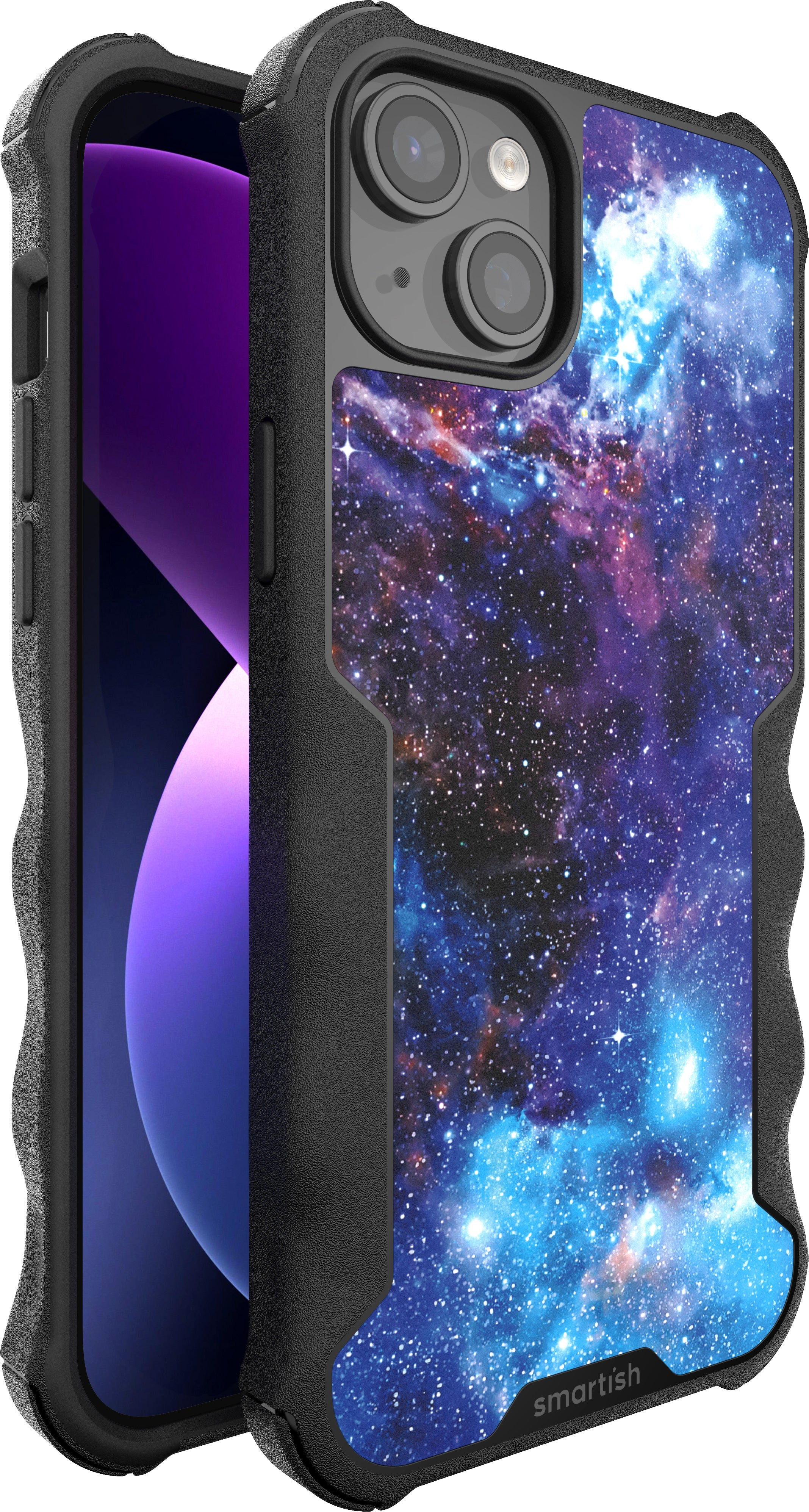 Smartish iPhone 15 Plus Protective Case - Gripzilla Compatible with MagSafe [Rugged + Tough] Heavy Duty Armored Slim Cover with Drop Protection - Spaced Out