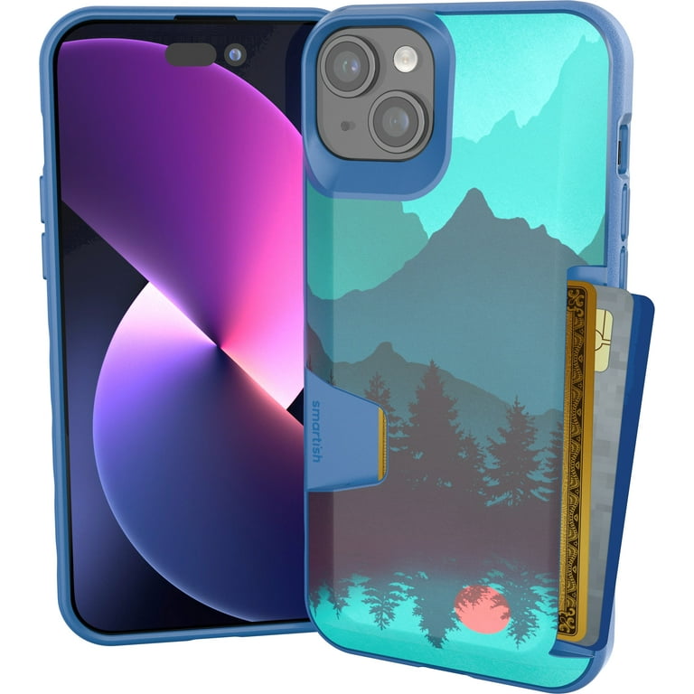 Smartish iPhone 15 Plus Wallet Case - Wallet Slayer Vol. 1 [Slim + Protective] Credit Card Holder - Moving Mountains