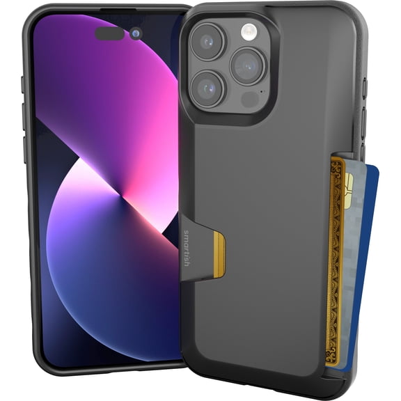 Smartish iPhone 15 Pro Max Wallet Case - Wallet Slayer Vol. 1 [Slim + Protective] Credit Card Holder - Black Tie Affair