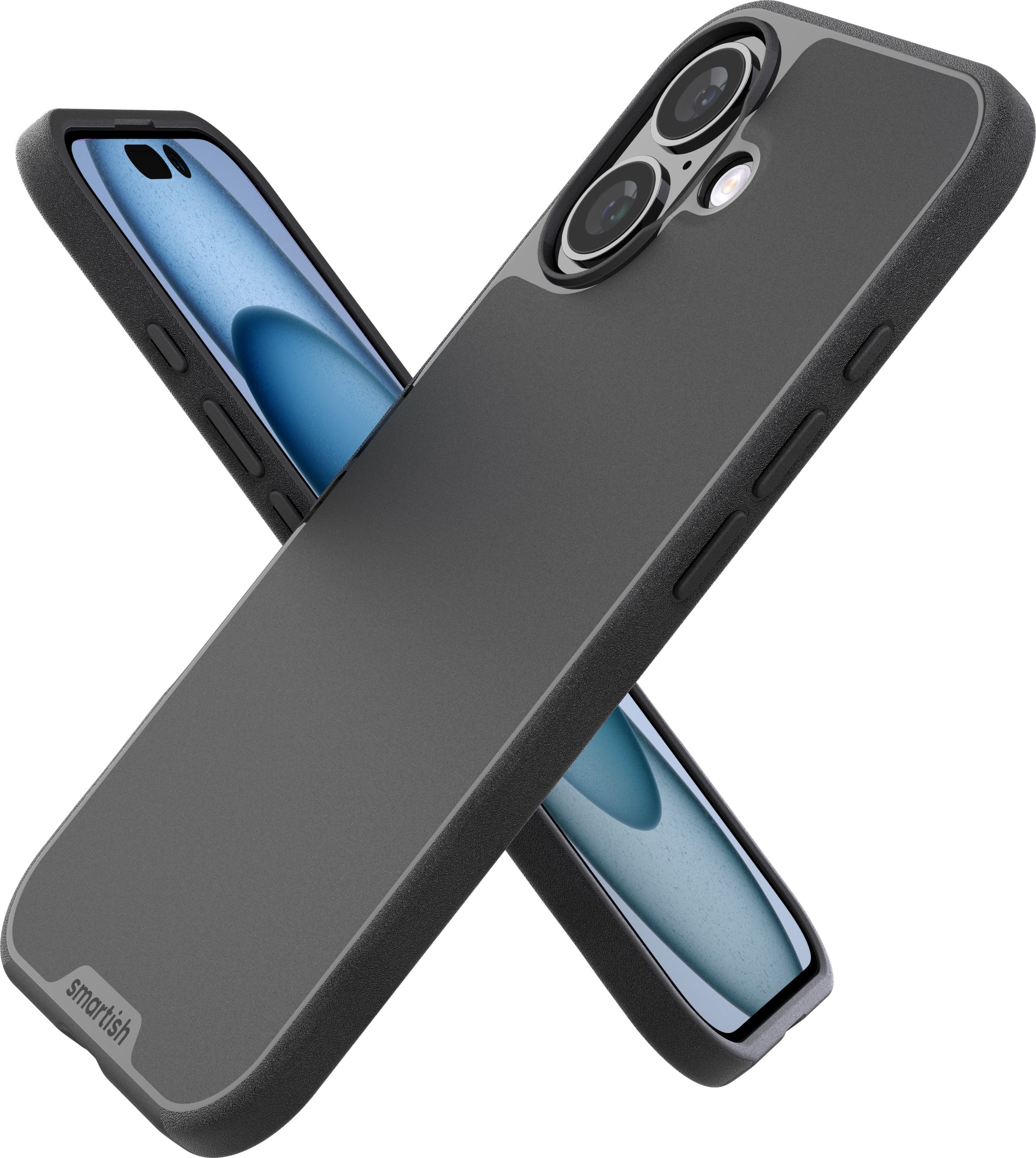 Smartish® iPhone 16 Magnetic Case - Gripmunk Compatible with MagSafe [Lightweight + Protective] Slim & Thin Grip Cover with Microfiber Lining for Apple iPhone 16 - Black Tie Affair