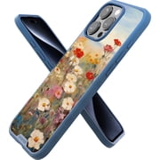 Smartish  iPhone 16 Pro Max Magnetic Case - Gripmunk Compatible with MagSafe [Lightweight + Protective] Slim & Thin Grip Cover with Microfiber Lining for Apple iPhone 16 Pro Max - Wildflower Fields