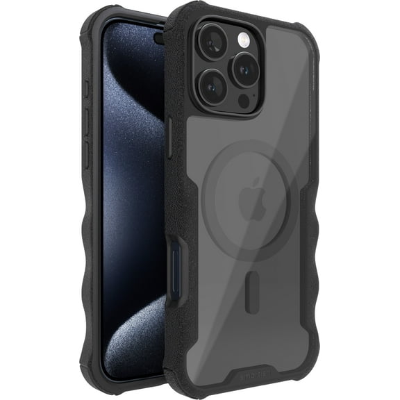 Smartish® iPhone 16 Pro Max Protective Magnetic Case - Gripzilla Compatible with MagSafe [Rugged + Tough] Heavy Duty Armor Cover Drop Tested Protection for Apple iPhone 16 Pro Max - Clearly Black
