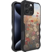 Smartish® iPhone 16 Pro Max Protective Magnetic Case - Gripzilla Compatible with MagSafe [Rugged + Tough] Heavy Duty Armor Cover Drop Tested Protection for Apple iPhone 16 Pro Max - Wildflower Fields