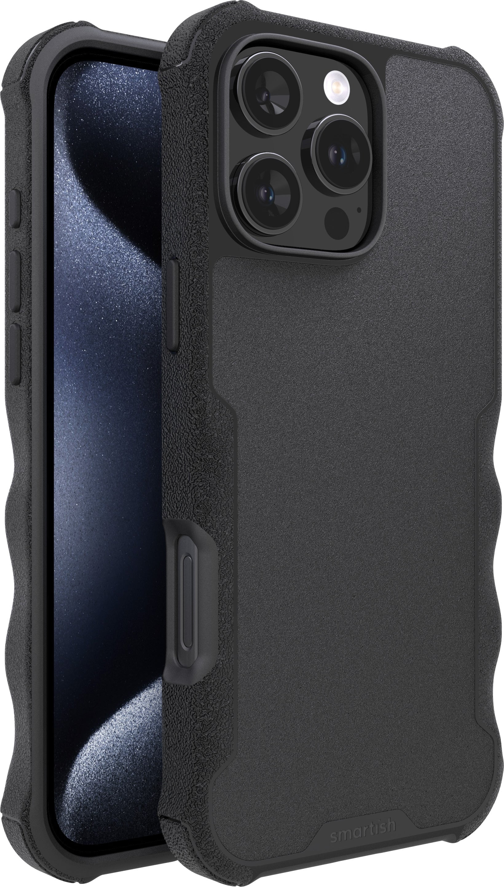Smartish® iPhone 16 Pro Max Protective Magnetic Case - Gripzilla Compatible with MagSafe [Rugged + Tough] Heavy Duty Armor Cover Drop Tested Protection for Apple iPhone 16 Pro Max - Black Tie Affair