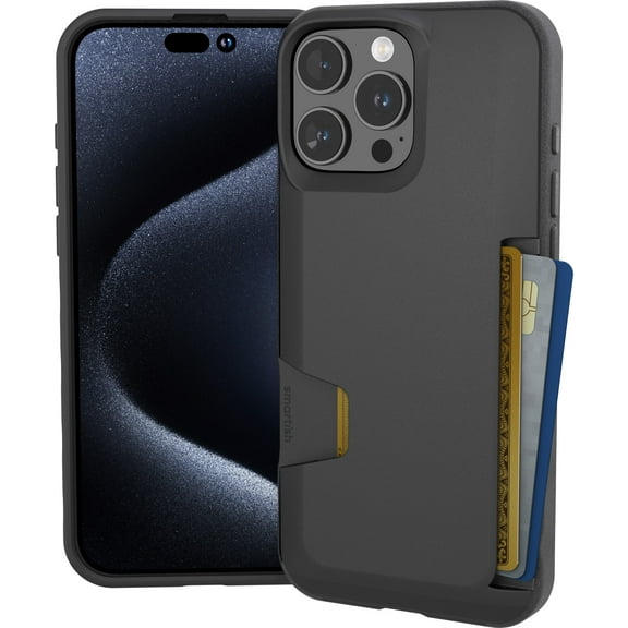 Smartish® iPhone 16 Pro Max Wallet Case - Wallet Slayer Vol. 1 [Slim   Protective] Credit Card Holder - Drop Tested Hidden Card Slot Cover Compatible with Apple iPhone 16 Pro Max - Black Tie Affair