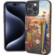 Smartish  iPhone 16 Pro Max Wallet Case - Wallet Slayer Vol 2 [Slim + Protective] Credit Card Holder w/Kickstand - Drop Tested Hidden Card Slot Cover for Apple iPhone 16 Pro Max - Wildflower Fields