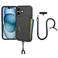 thumbnail image 1 of Smartish iPhone 16 Wallet Case with Crossbody Lanyard Strap - Wallet Slayer Vol. 1 - [Slim + Protective] Credit Card Holder with Universal Detachable Shoulder Neck Strap - Black Tie Affair, 1 of 1