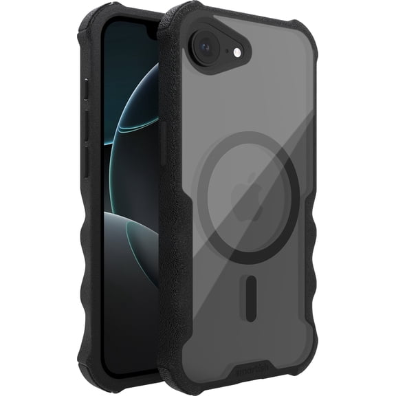 Smartish iPhone 17e/16e MagSafe Case - Gripzilla - Heavy Duty Armor Cover - Clearly Black