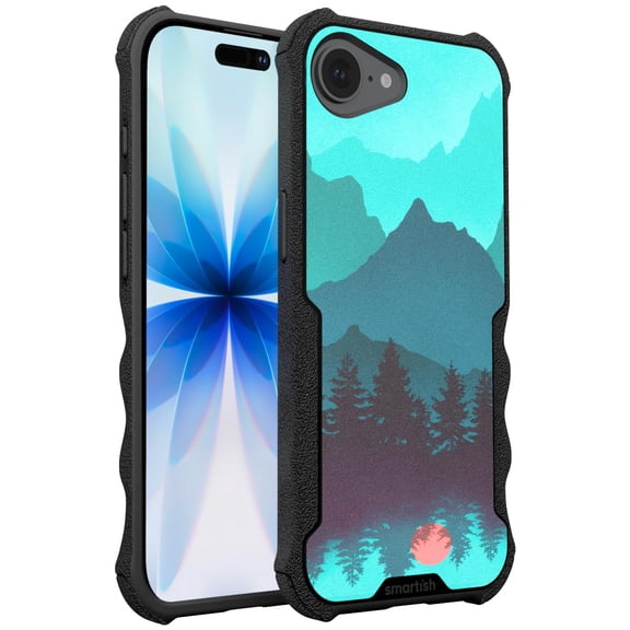 Smartish iPhone 17e/16e MagSafe Case - Gripzilla - Heavy Duty Armor Cover - Mountains