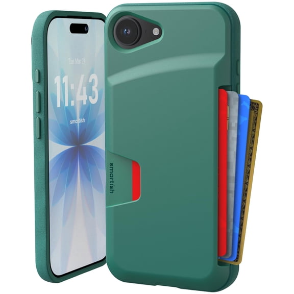Smartish iPhone 17e/16e Wallet Case - Wallet Slayer Vol 1 - Slim Card Holder - Jade