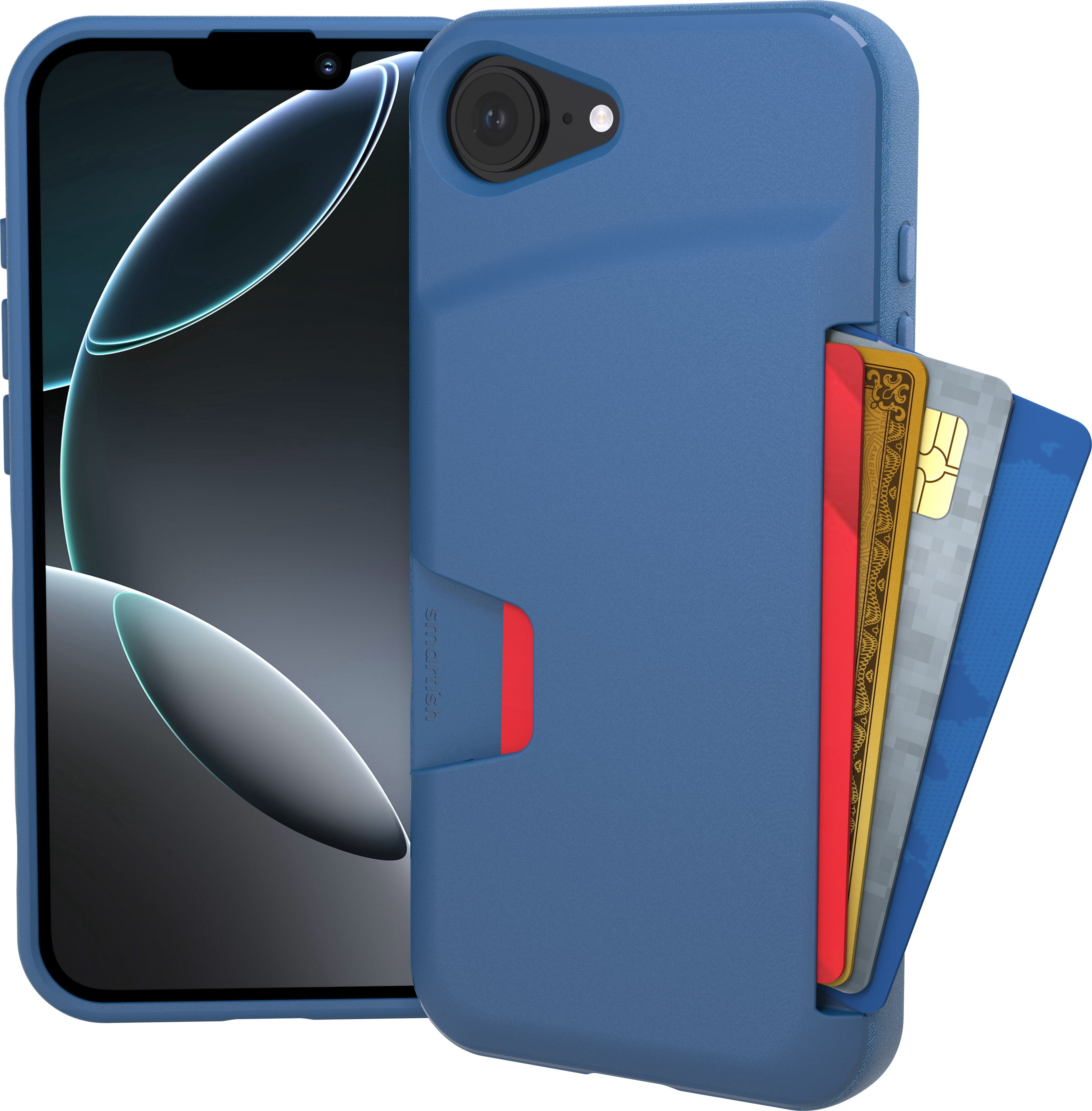 Smartish iPhone 17e/16e Wallet Case - Wallet Slayer Vol 1 - Slim Card Holder - Blue