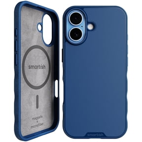 Smartish® iPhone 17 MagSafe Case - Gripmunk Magnetic Slim Case [Lightweight + Protective] Thin Grip Cover with Microfiber Lining for Apple iPhone 17 - Blues on The Green