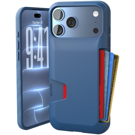 Smartish iPhone 18 Pro Max/17 Pro Max Wallet Case, Wallet Slayer Vol 1, Card Holder, Blue