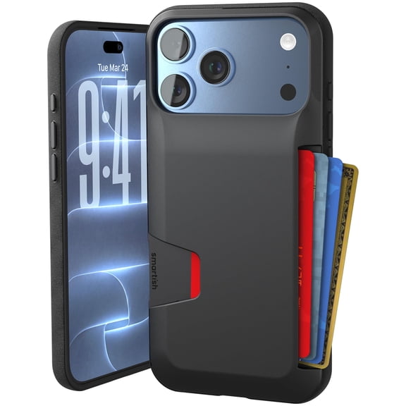 Smartish iPhone 18 Pro Max/17 Pro Max Wallet Case, Wallet Slayer Vol 1, Card Holder, Black