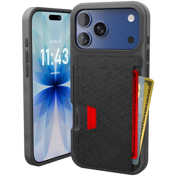 Smartish iPhone 18 Pro Max/17 Pro Max Wallet Case, Wallet Slayer Vol 2, Kickstand, Black