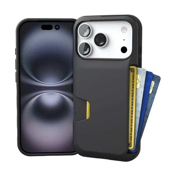 Smartish® iPhone 17 Pro Wallet Case - Wallet Slayer Vol. 1 [Slim   Protective] Credit Card Holder - Drop Tested Flip Hidden Card Slot Cover For Apple iPhone 17 Pro - Black Tie Affair