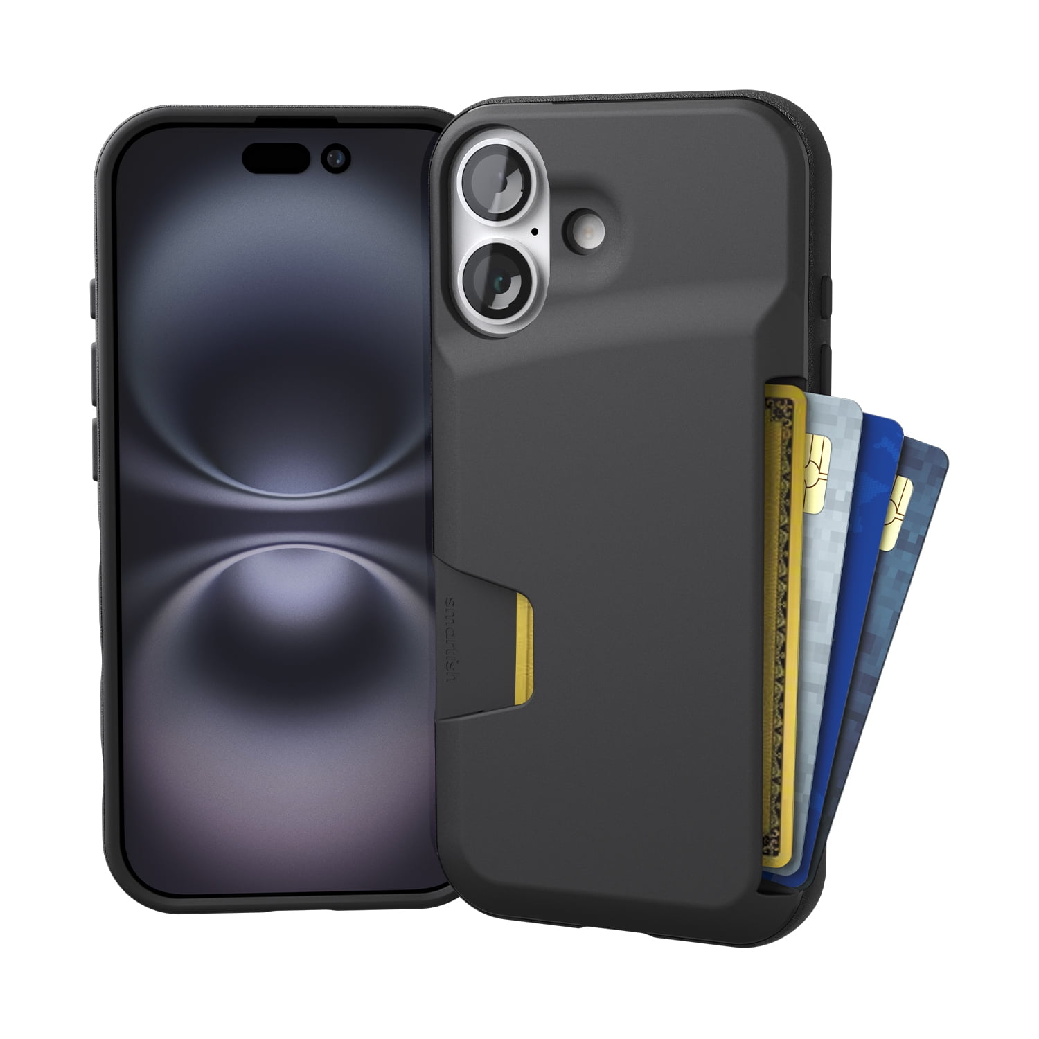 Smartish® iPhone 17 Wallet Case - Wallet Slayer Vol. 1 [Slim + Protective] Credit Card Holder - Drop Tested Flip Hidden Card Slot Cover For Apple iPhone 17 - Black Tie Affair