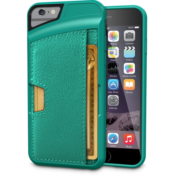 Smartish iPhone 6/6s Wallet Case - Wallet Slayer Vol. 2 [Slim Protective Kickstand] Credit Card Holder for Apple iPhone 6s/6 (CM4) - Pacific Green