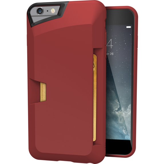 Smartish iPhone 6 Plus/6s Plus Wallet Case - VAULT Protective Credit Card Grip Cover (Silk) - "Wallet Slayer Vol.1" - Red Rouge
