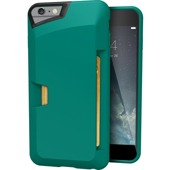 Smartish iPhone 6 Plus/6s Plus Wallet Case - VAULT Protective Credit Card Grip Cover (Smartish) - "Wallet Slayer Vol.1" - Pacific Green