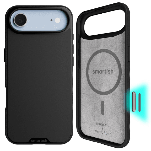 Smartish® iPhone Air MagSafe Case - Gripmunk with Camera Control Protection, Magnetic Slim Grip Cover [Thin + Protective] w/ Microfiber Lining for Apple iPhone Air - Black Tie Affair