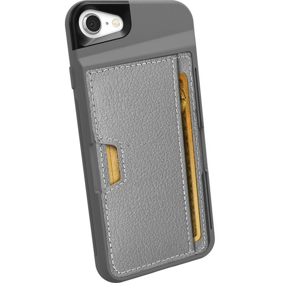 Smartish iPhone SE Wallet Case - Wallet Slayer Vol. 2 [Slim Protective Kickstand] Credit Card Holder for Apple iPhone SE (2022/2020) & iPhone 7/8 - Gray Area