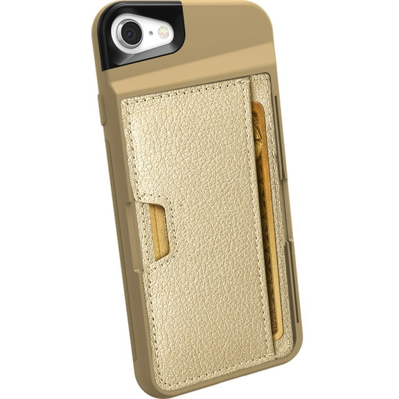 Smartish iPhone SE Wallet Case - Wallet Slayer Vol. 2 [Slim Protective Kickstand] Credit Card Holder for Apple iPhone SE (2022/2020) & iPhone 7/8 - Goldilocks