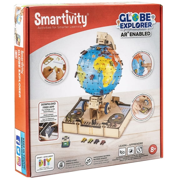 Smartivity Globe Explorer Wooden Model Engineering STEM Learning Toy for Kids Ages 8 and up