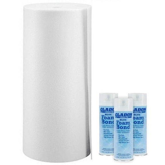 Smartline Inground Swimming Pool Wall Foam, 125' Roll with Spray Adhesive Kit