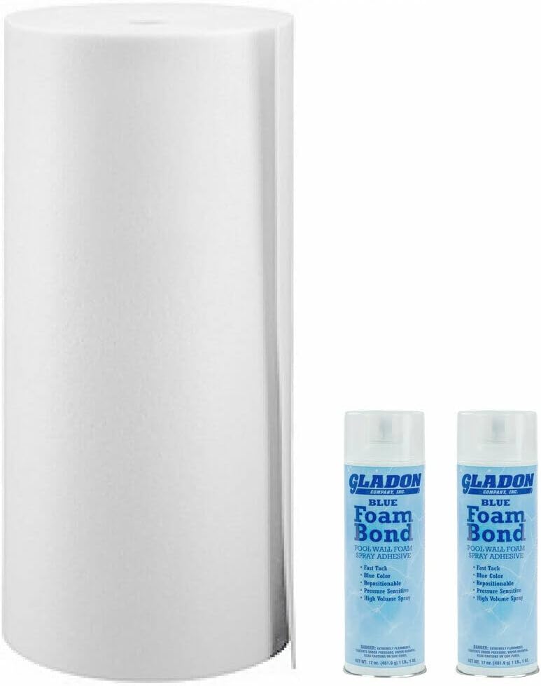 Smartline Kit Smartline Inground Swimming Pool Wall Foam, 75' Roll with Spray ...