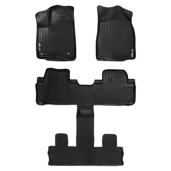 SMARTLINER 3 Rows Custom Fit Floor Liners Compatible with 2014 - 2019 Toyota Highlander 7 Passenger (Gasoline | 2nd Row Bucket Seats)