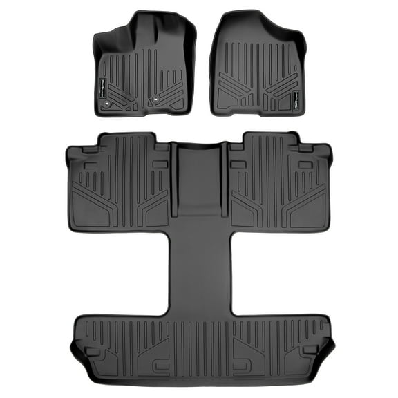 SMARTLINER 3 Rows Custom Fit Floor Liners Compatible with 2013 - 2020 Toyota Sienna 7 Passenger (Gasoline | )
