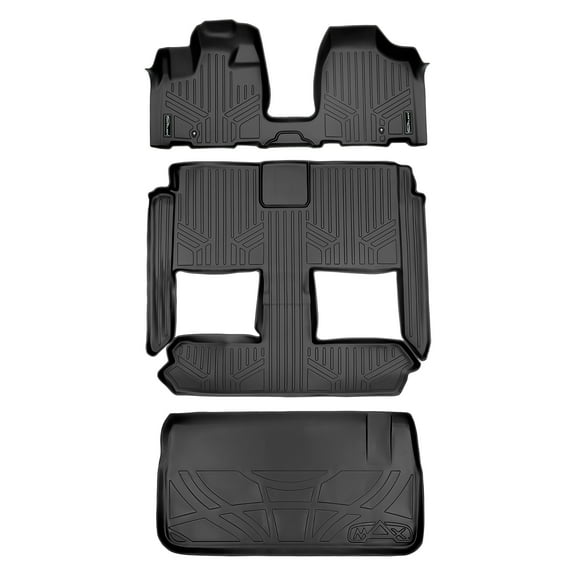 SMARTLINER 4 Rows Custom Fit Floor Liners Compatible with 2008 - 2016 Chrysler Town & Country