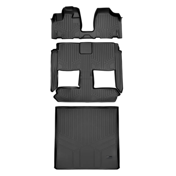 SMARTLINER 4 Rows Custom Fit Floor Liners Compatible with 2008 - 2016 Chrysler Town & Country