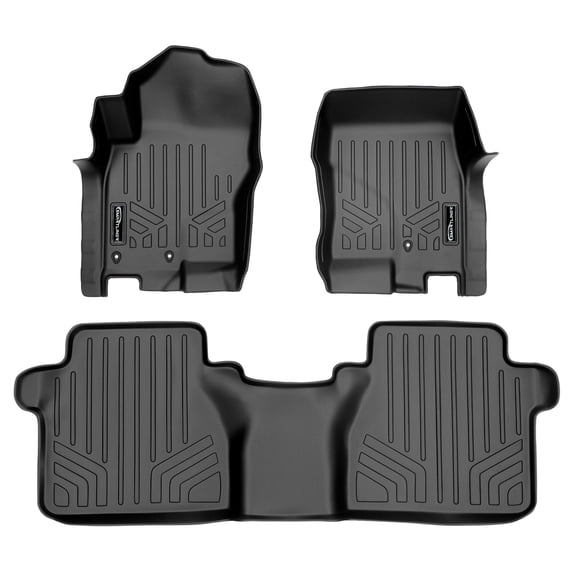 Smartliner 1st/2nd Row Liner Mats Black For Nissan Frontier Crew Cab 2008-2021